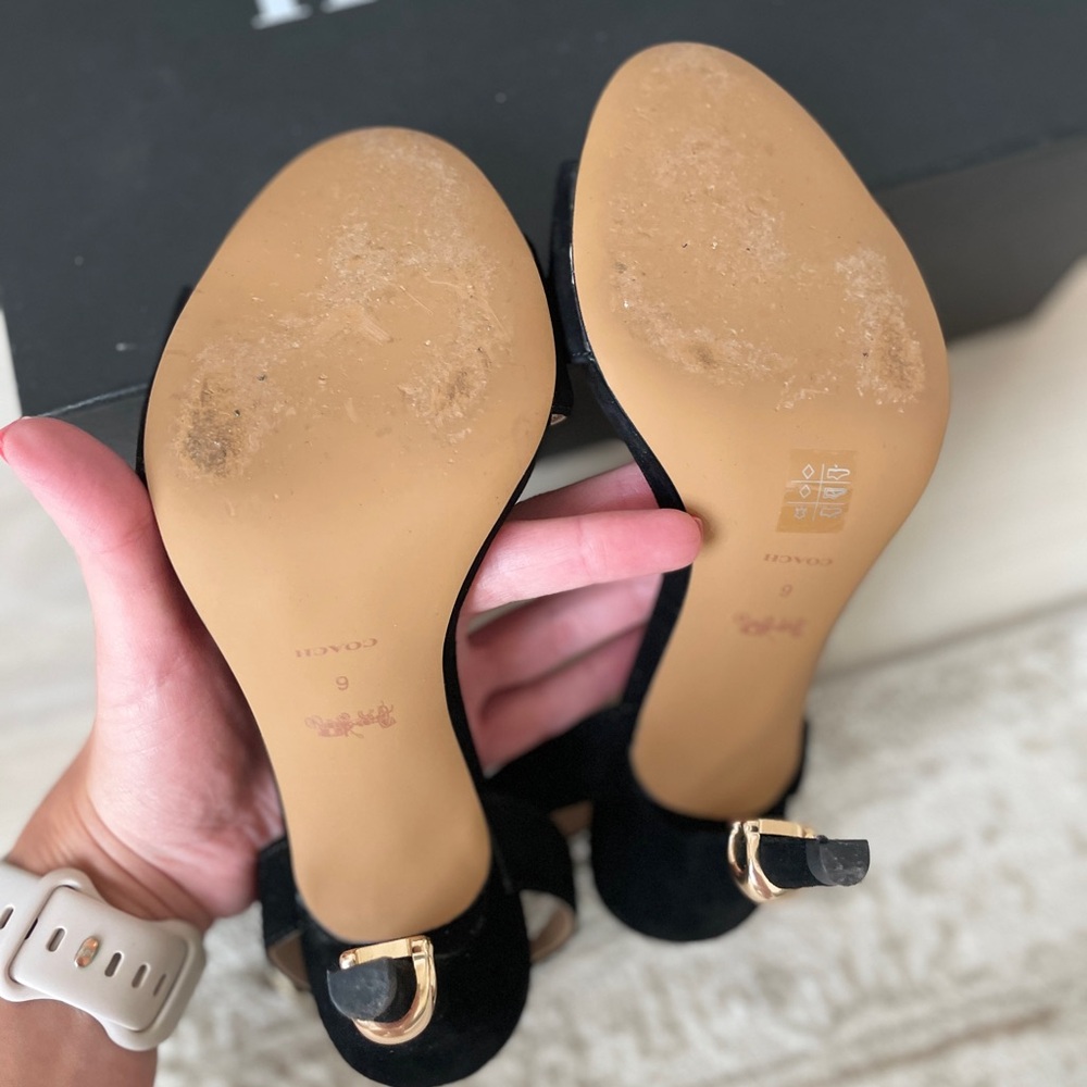 Coach Black Suede Heels - Picture 4 of 5